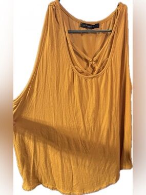 Rags to Riches Mustard Yellow Crisscross Tank- NWT, Large